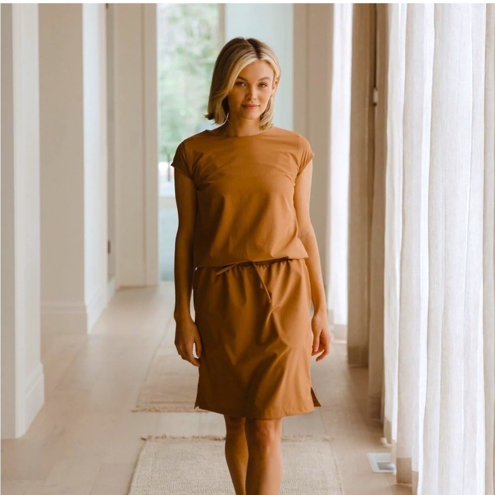 NWT Albion Fit Sand Going Places Dress Small Tall